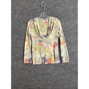 Vintage Love Amour Womens Babydooll Blouse Size Small Abstract Floral Y2K Mesh